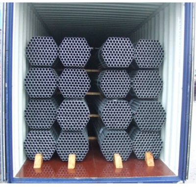 galvanized steel pipe in container